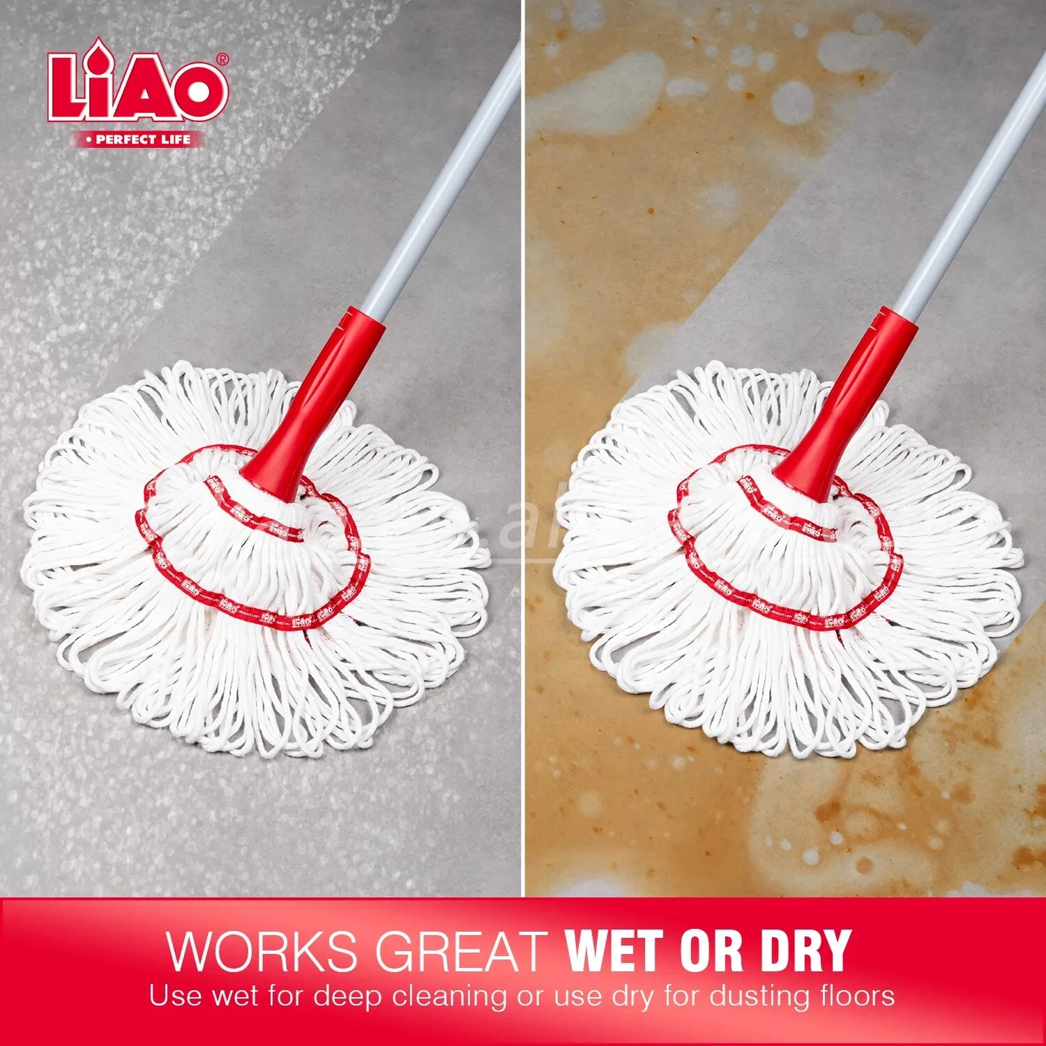 Self Wringing Twist Mop For Floor Cleaning Extendable Handle Washable Microfiber