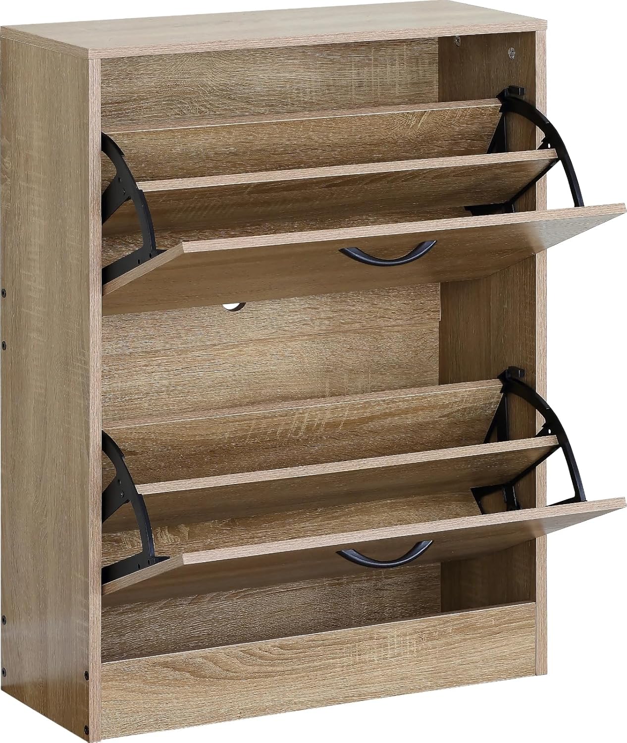 2 Drawer Shoe Cabinet Cupboard Storage Organiser Shoes Footwear Rack Hallway 60x24x81 cm