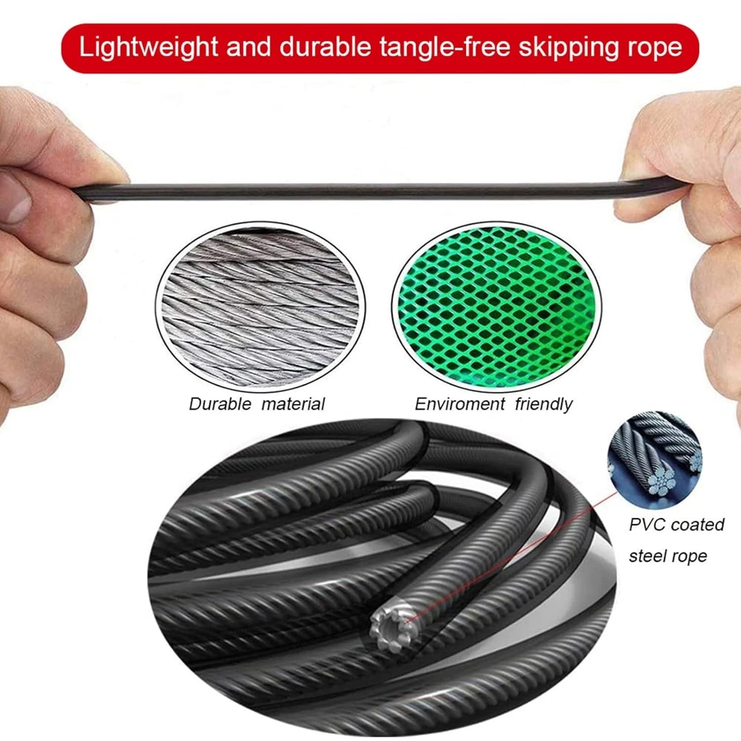 Skipping Rope Adjustable Adult Jump Rope Gym Fitness Exercise Workout Training