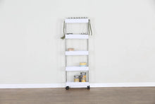 Load image into Gallery viewer, 5 Tier Kitchen Storage Trolley on Wheels Tall Plastic Pantry Organiser Bathroom 40x12.5x110 cm
