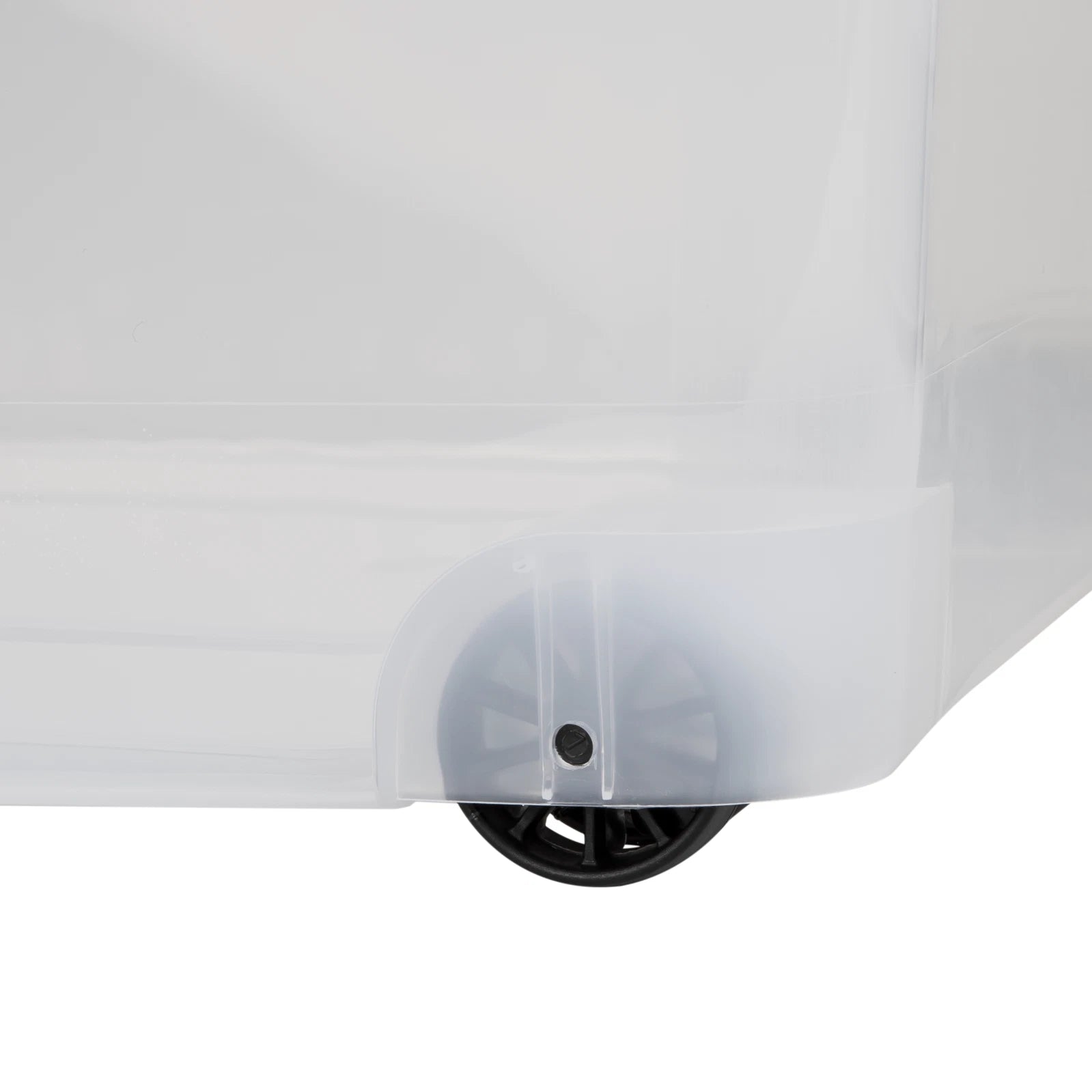 45L Plastic Storage Box with Wheels & Lid – Stackable Clear Storage Container for Home, Office & Organisation