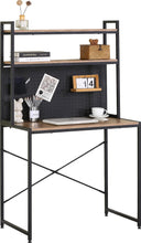 Load image into Gallery viewer, 3 Tier Study Table Office Desk With Storage Computer Home Gaming Bookshelf 84x50x148 cm

