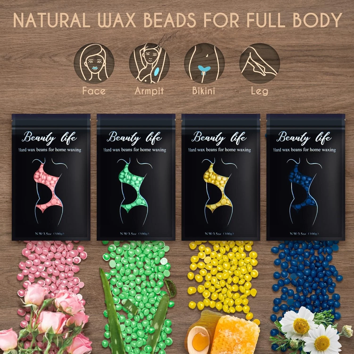 Waxing Kit with Wax Heater & Warmer Pot – Hair Removal Kit with Hard Wax Beans