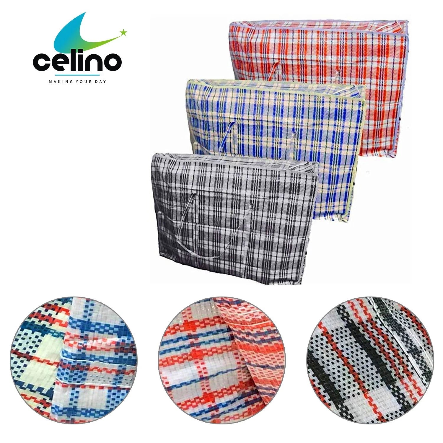 XL Jumbo Laundry Bags Zipped Reusable Large Strong Shopping Storage Bag Moving