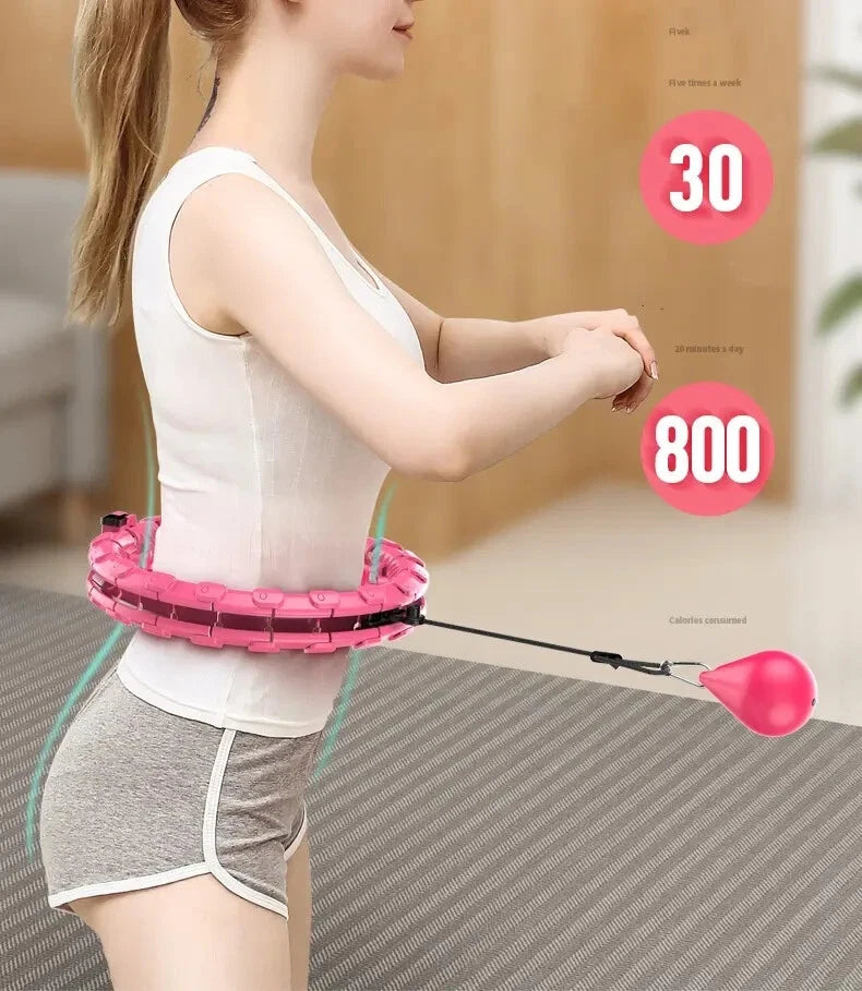 24 Knots Weighted Hula Hoop with Ball Adjustable Fitness Weight Loss Exercise UK