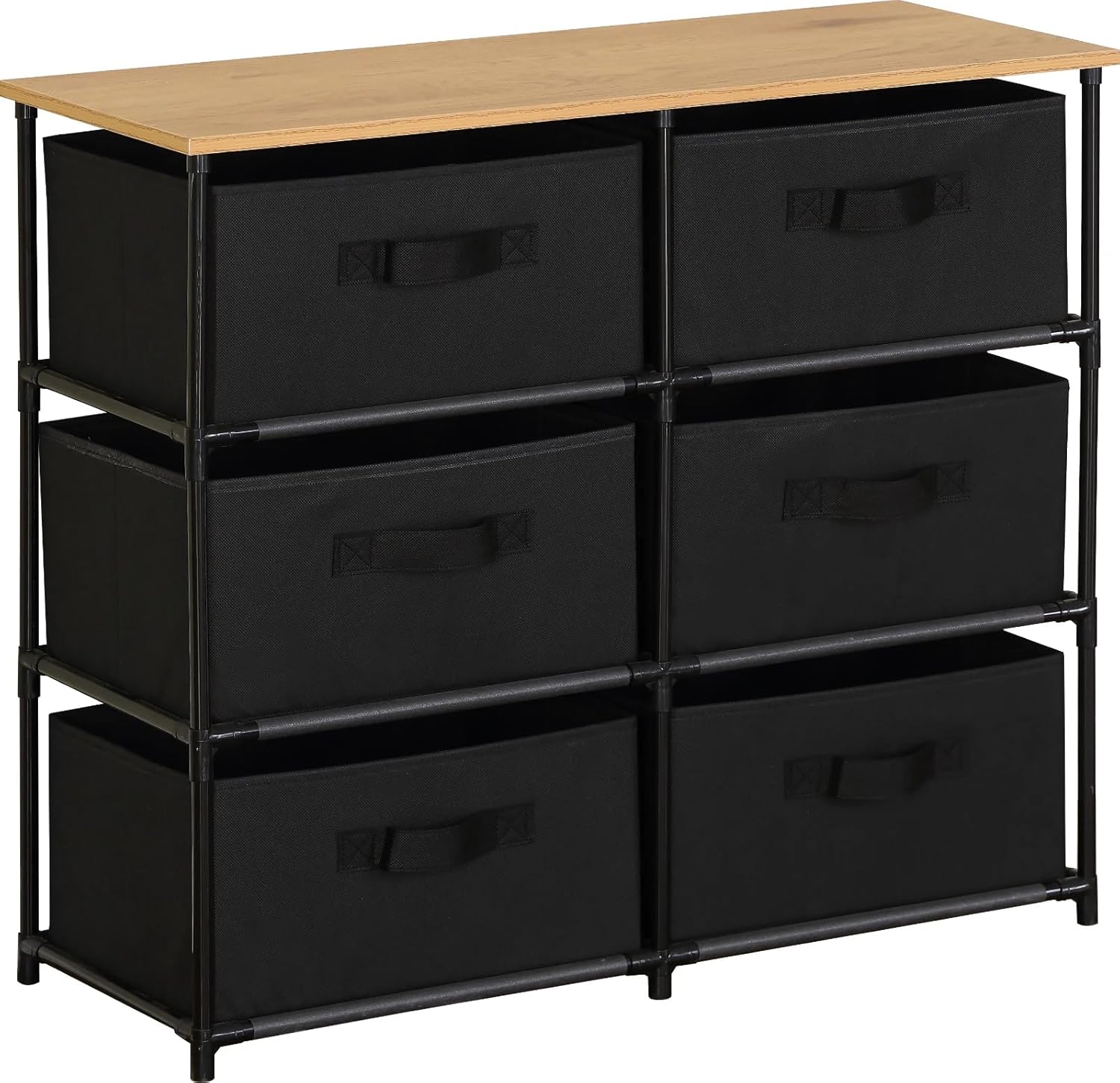 6 Chest of Drawers Fabric Storage Wardrobe Cabinet Living Room Dresser Table 75x30x68 cm