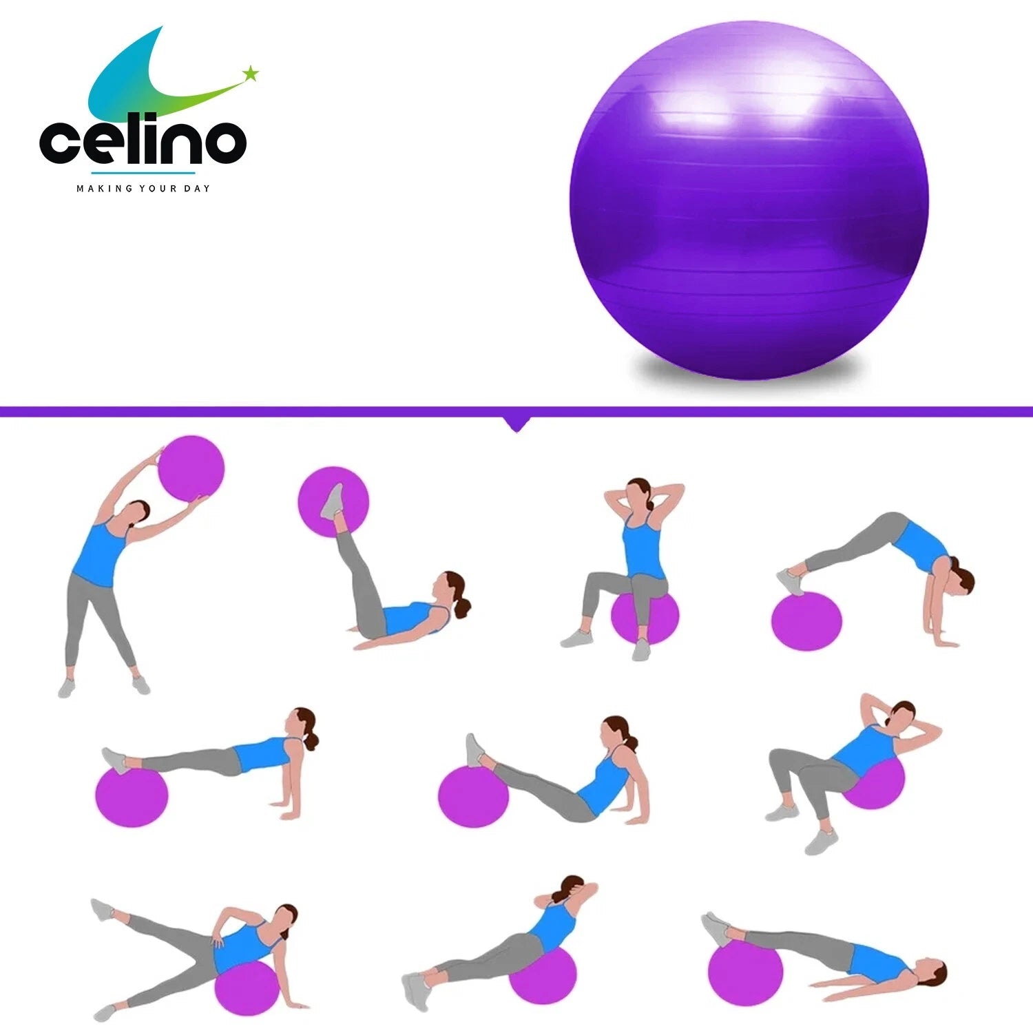 Gym Ball Exercise Fitness Yoga 55cm 65cm 75cm Fitness Pregnancy Swiss Pilates