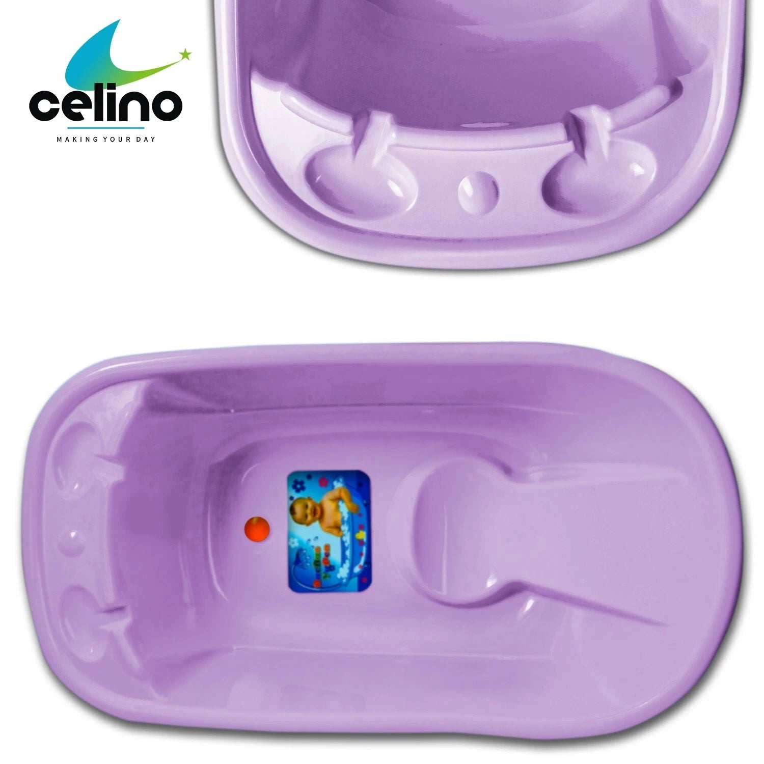 Large Plastic Newborn Baby Bath Tub | Infant & Toddler Bathtub for Safe Bathing Shower Use