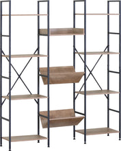 Load image into Gallery viewer, 4 Tier Bookshelf Large Bookcase Storage Shelving Unit with 11 Open Metal Shelves 125x27x150 cm
