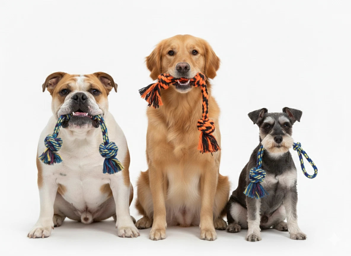 3 Pack Dog Rope Toys – Durable Tug Toys for Medium & Large Dogs, Aggressive Chewers & Puppy Teething