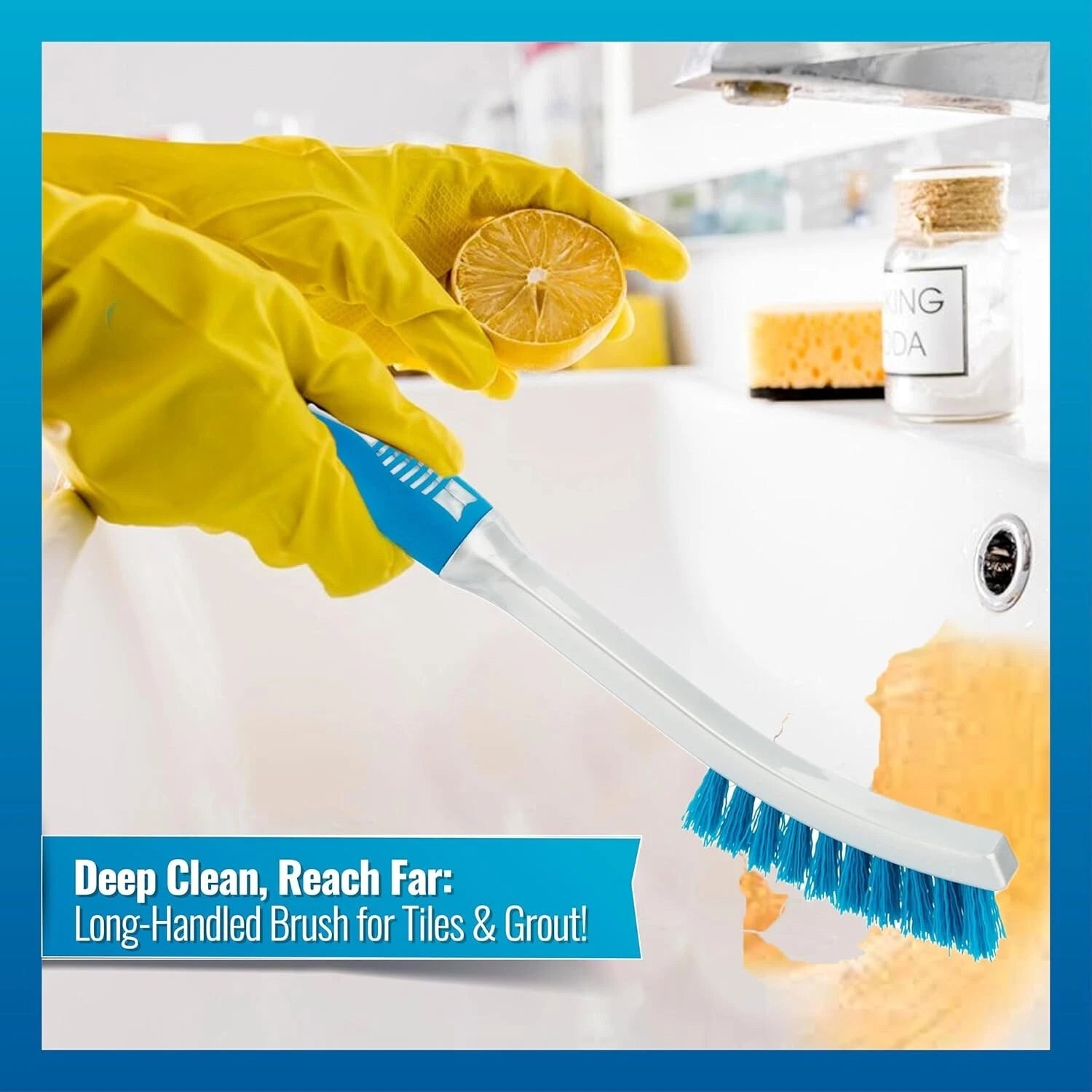 Grout & Tile Brush Mould Bathroom Cleaning Stain Remover Stiff Narrow Washable
