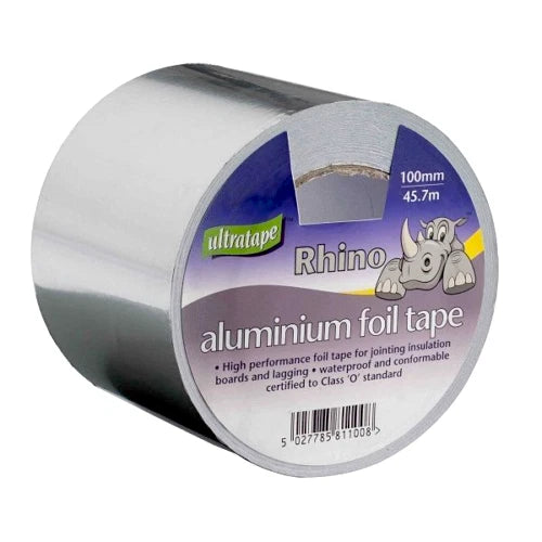 Aluminium Foil Tape Rolls 50/100mm x 10/45m Silver Self Adhesive Heat Insulation