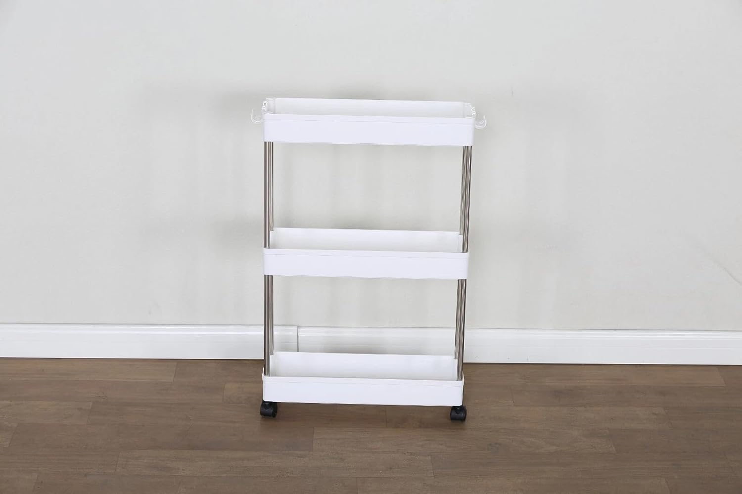 3 Tier Plastic Kitchen Trolley on Wheels | Storage Organiser for Kitchen, Bathroom & Living Room (60x13x40 cm)