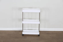 Load image into Gallery viewer, 3 Tier Plastic Kitchen Trolley on Wheels Storage Organiser Living Room Bathroom 60x13x40 cm
