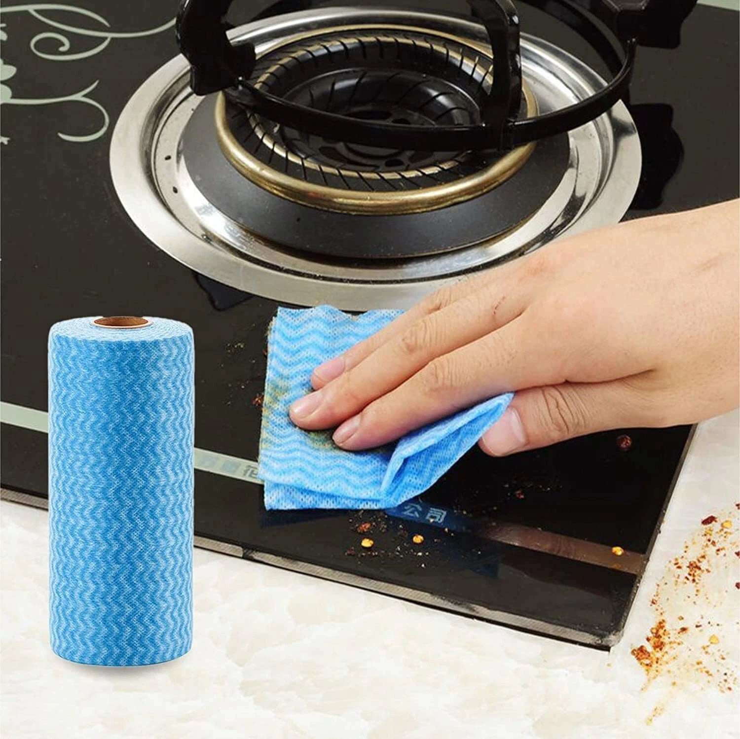 40 Pack All Purpose Cleaning Cloths Blue | Hygienic Kitchen & Home Cleaning Wipes J-Type