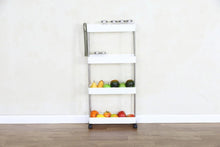Load image into Gallery viewer, 4 Tier Kitchen Storage Trolley on Wheels Plastic Organiser Living Room Bathroom 40x12.5x85 cm
