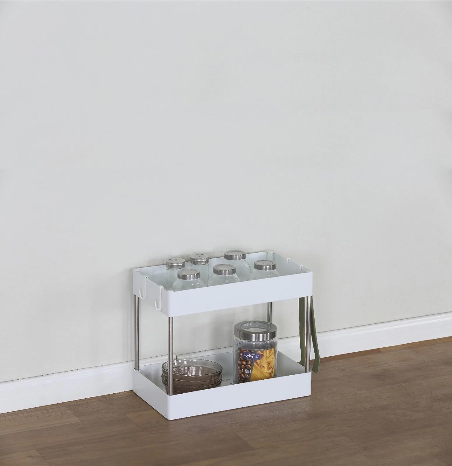 Kitchen Countertop Storage Rack Organiser Side Hooks Spice Under Sink Batrhoom 40x22x31 cm