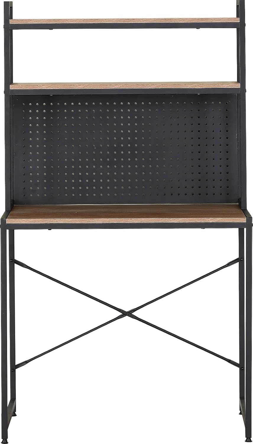 3 Tier Study Table Office Desk With Storage Computer Home Gaming Bookshelf 84x50x148 cm