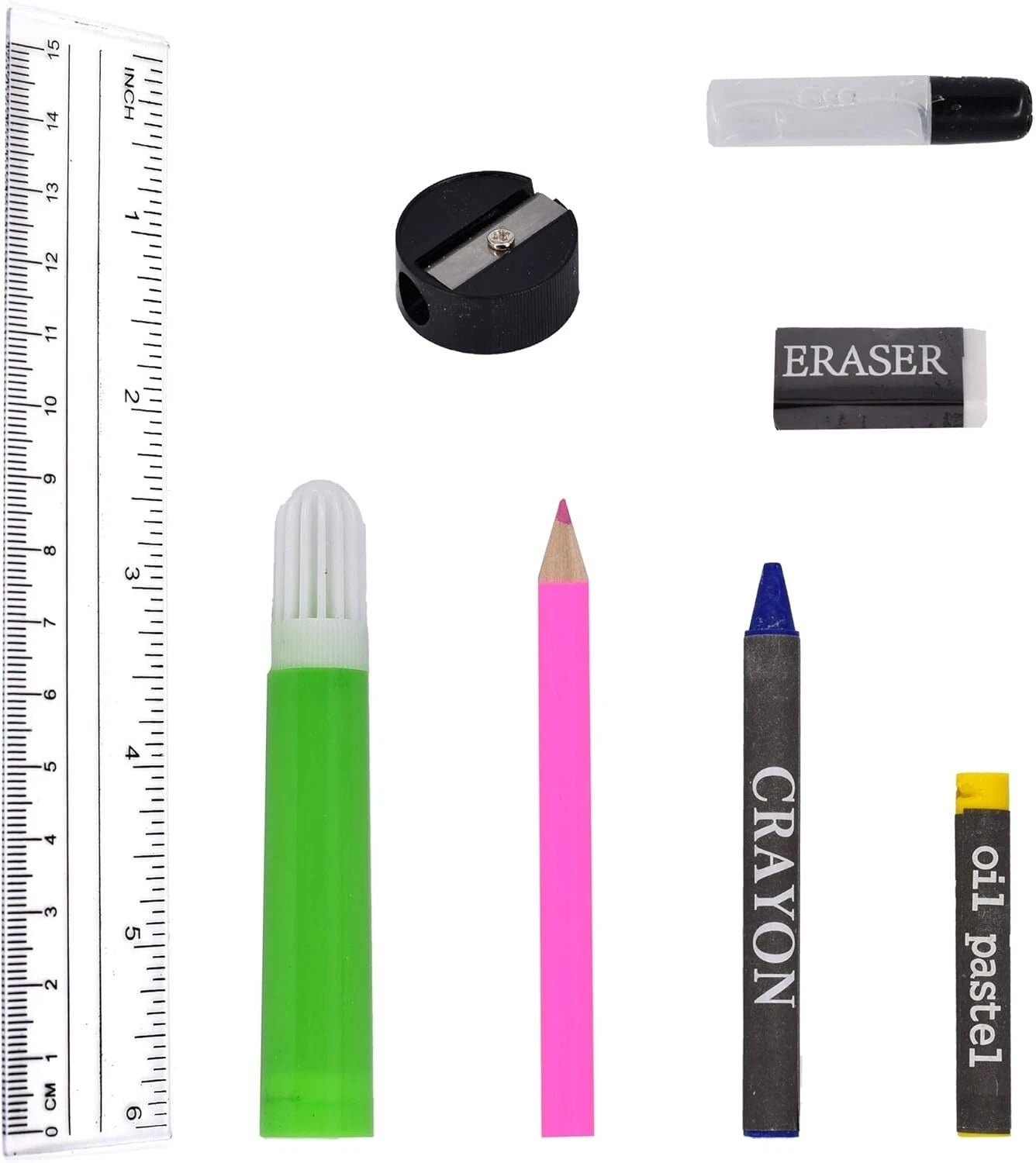 Kids Art Set 67 Piece Traditional Wooden Box Carry Case Pens Pencils Crayons NEW