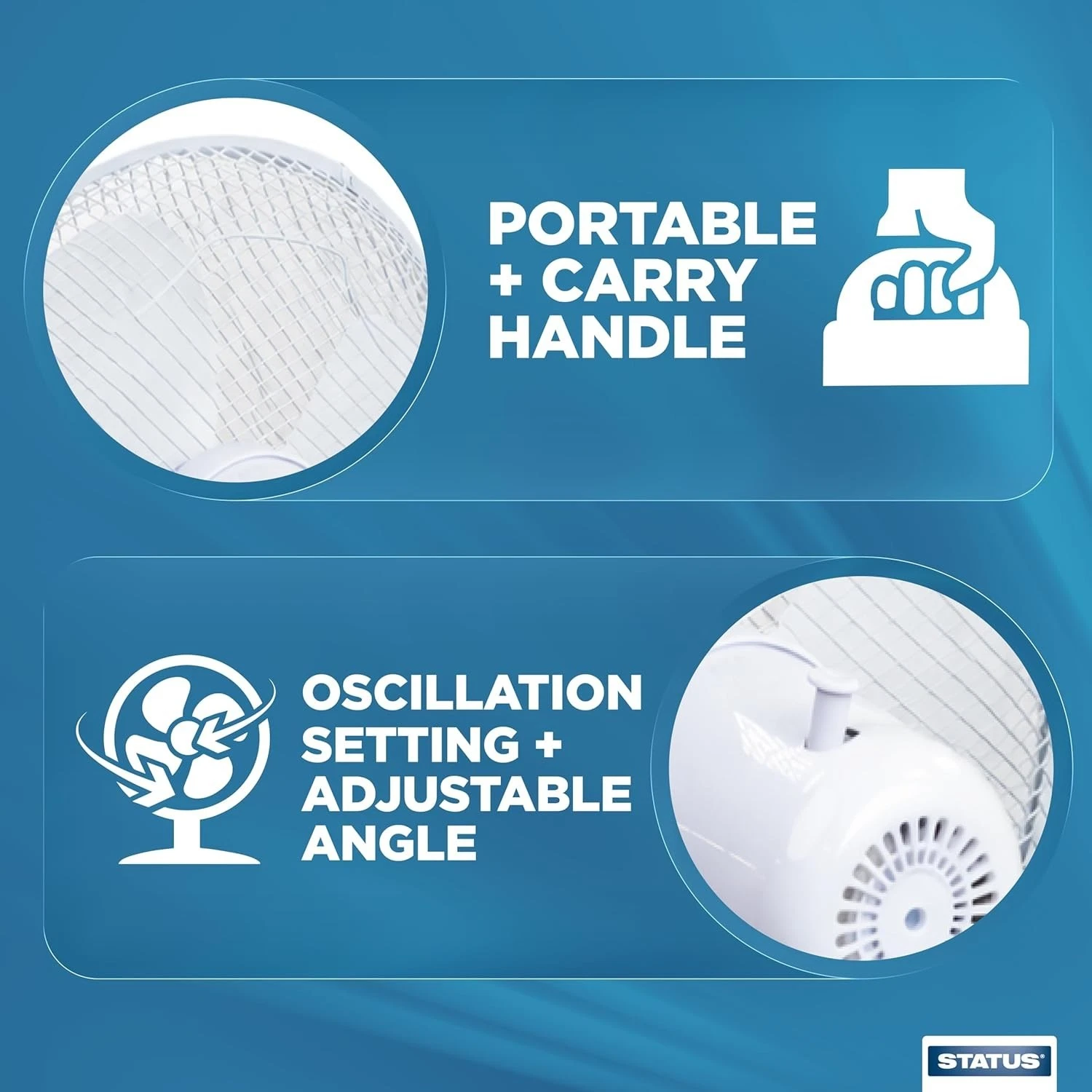 16 Inch Pedestal Fan 3 Speed Oscillating Adjustable Height Cooling Fan White UK
