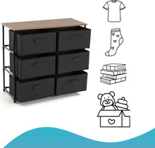 Load image into Gallery viewer, 6 Chest of Drawers Fabric Storage Wardrobe Cabinet Living Room Dresser Table 75x30x68 cm
