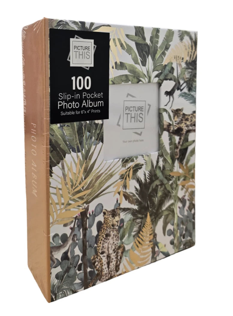 Slip-In Photo Album 6x4 Holds 100 Photos | Floral Design Family Memory Picture Album