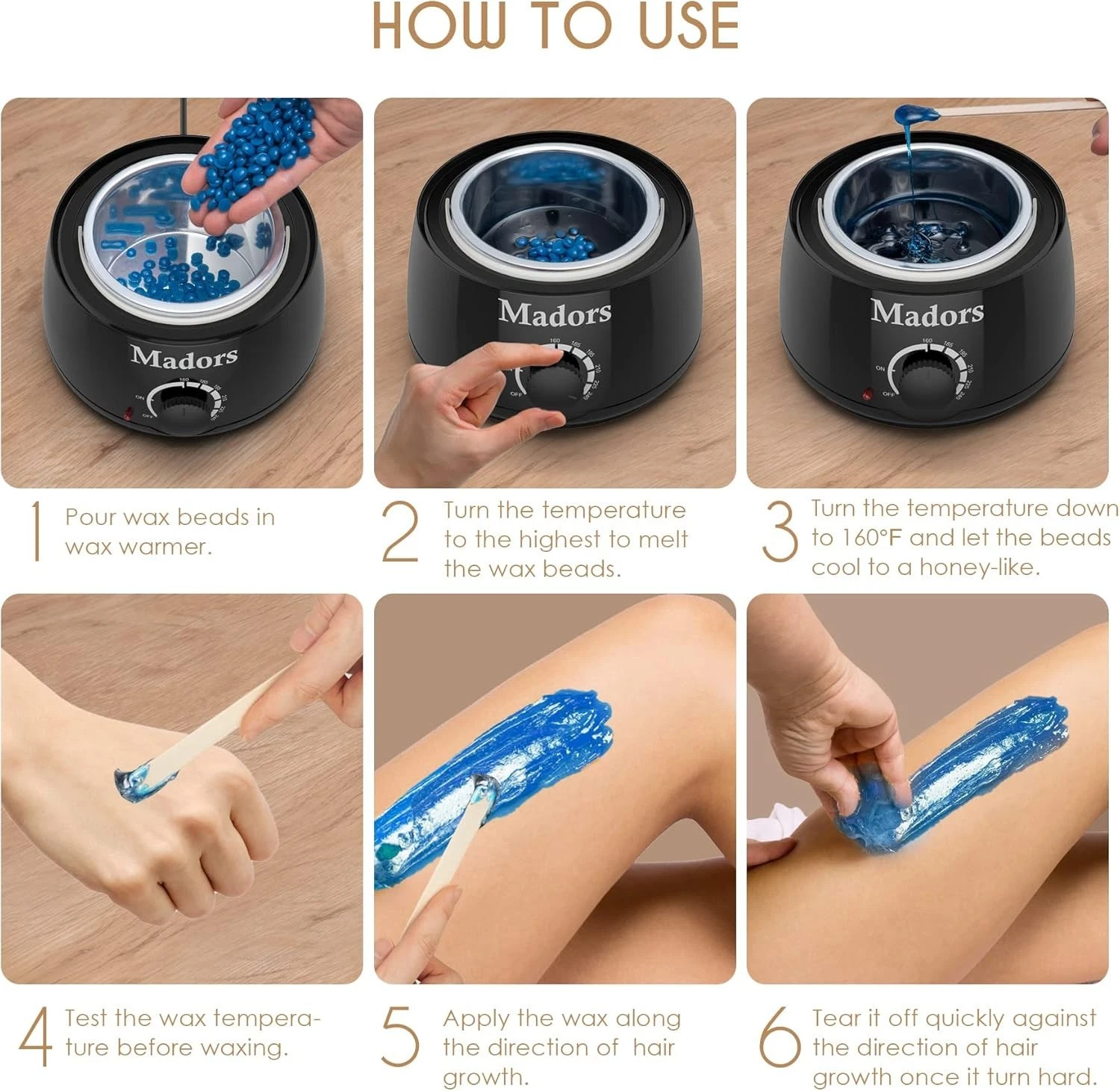 Waxing Kit with Wax Heater & Warmer Pot – Hair Removal Kit with Hard Wax Beans