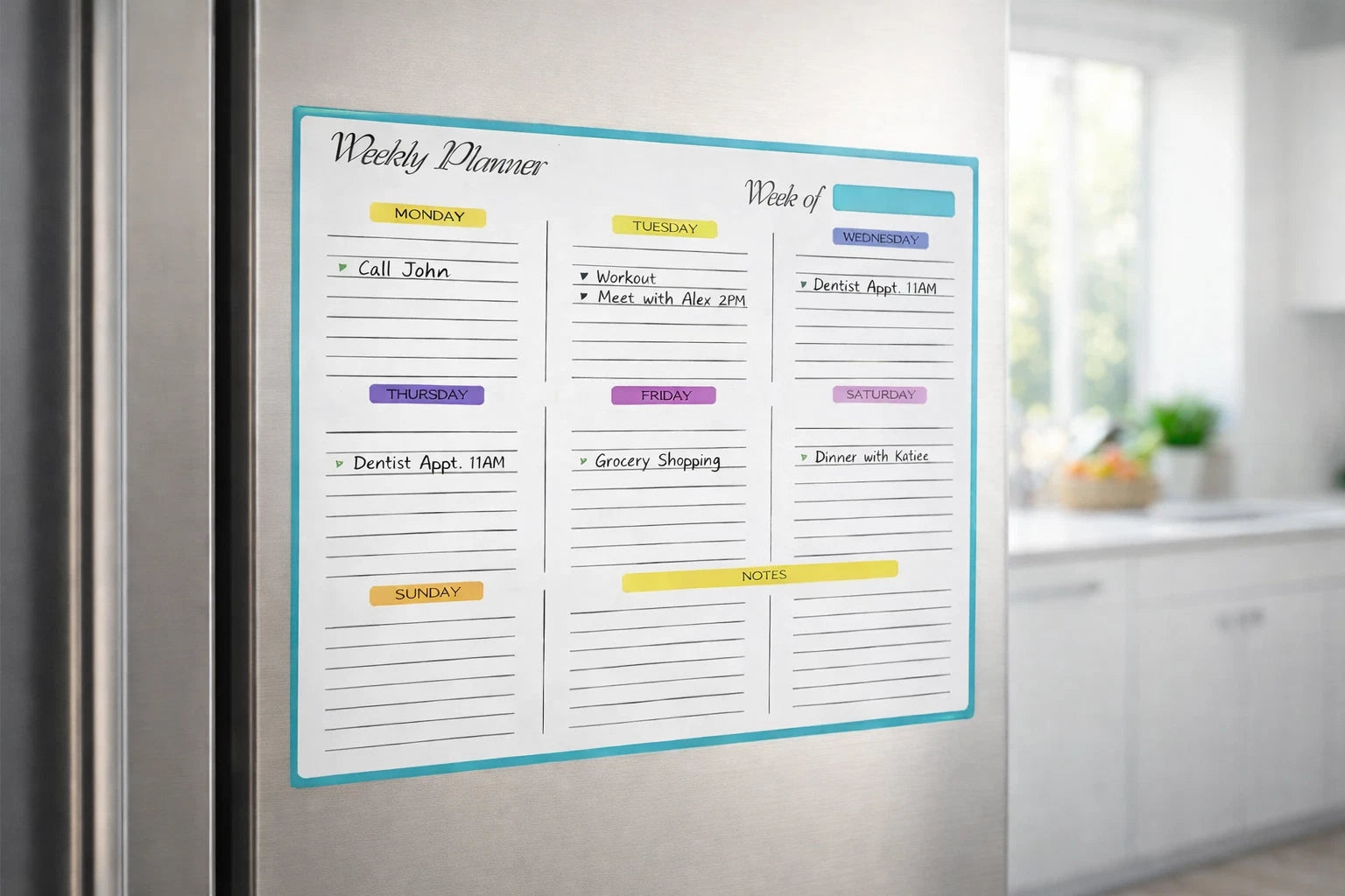A3 Whiteboard Magnetic Weekly Planner Calendar Fridge Daily Schedule Notepad