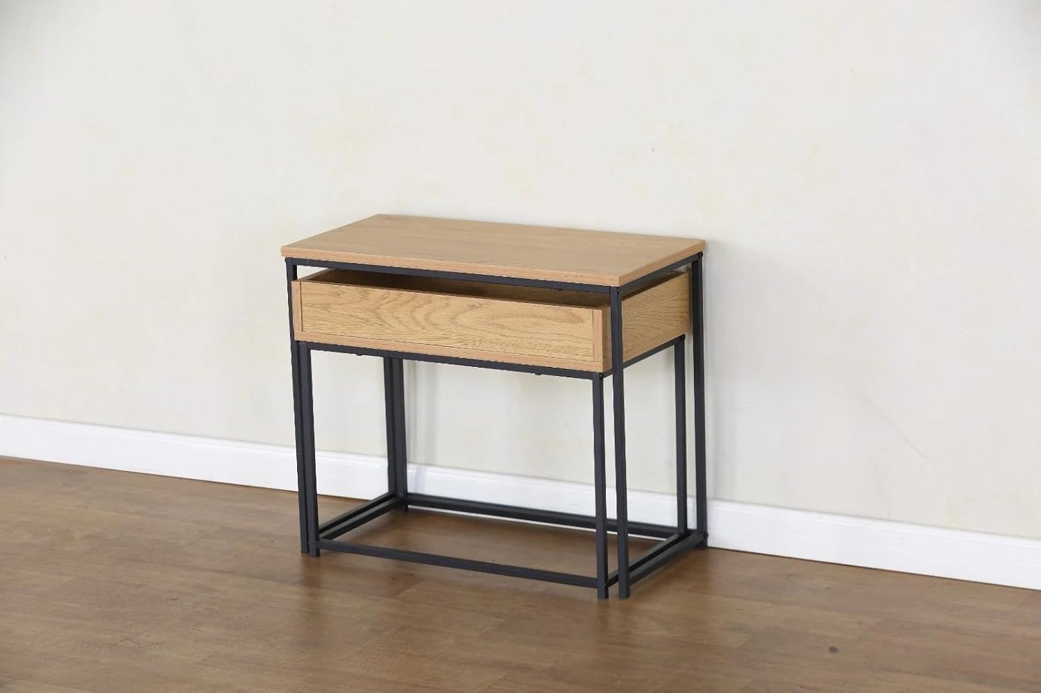 Nesting Coffee Tables Set of 2 Nest Stacking Side End Table Steel Metal Frame