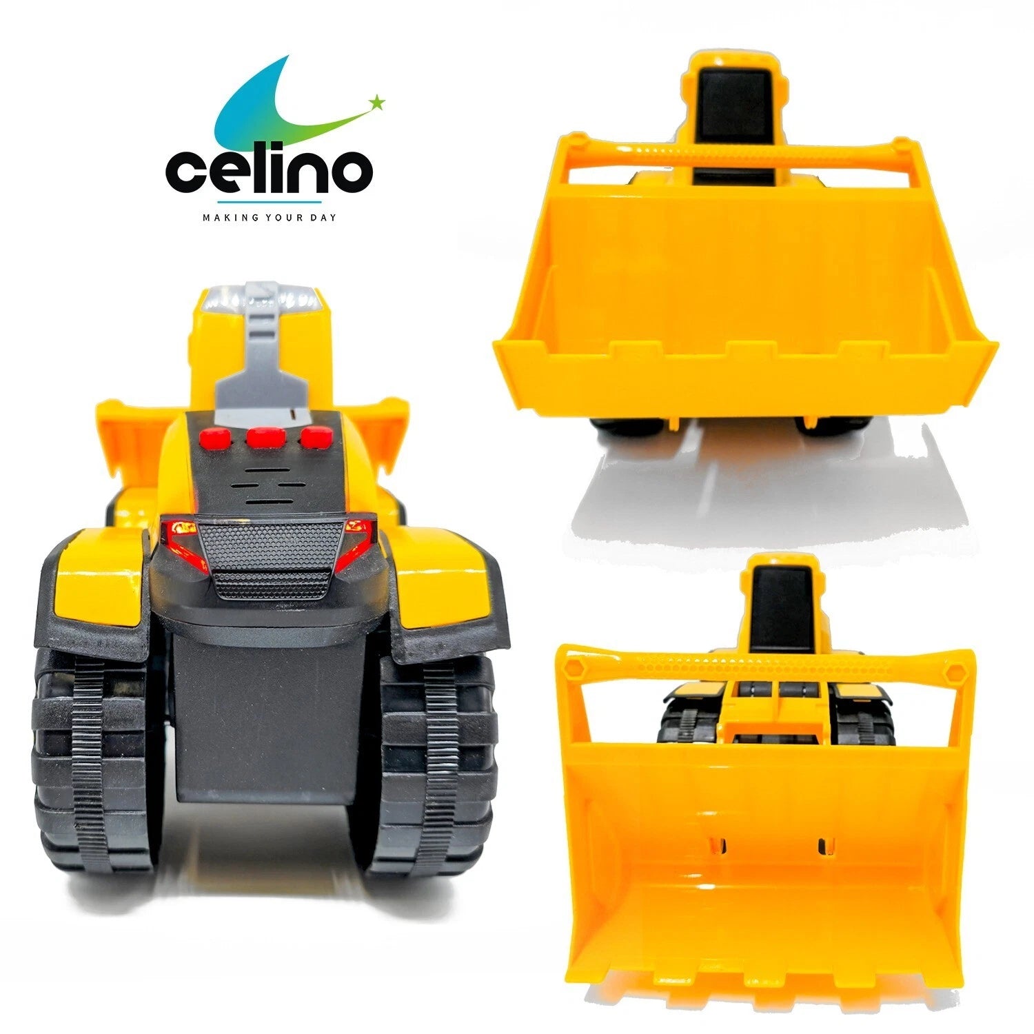 Kids Construction Vehicle Toy Bulldozer Truck – Friction Powered with Lights & Sound, Heavy Duty Building Site Toy for Boys