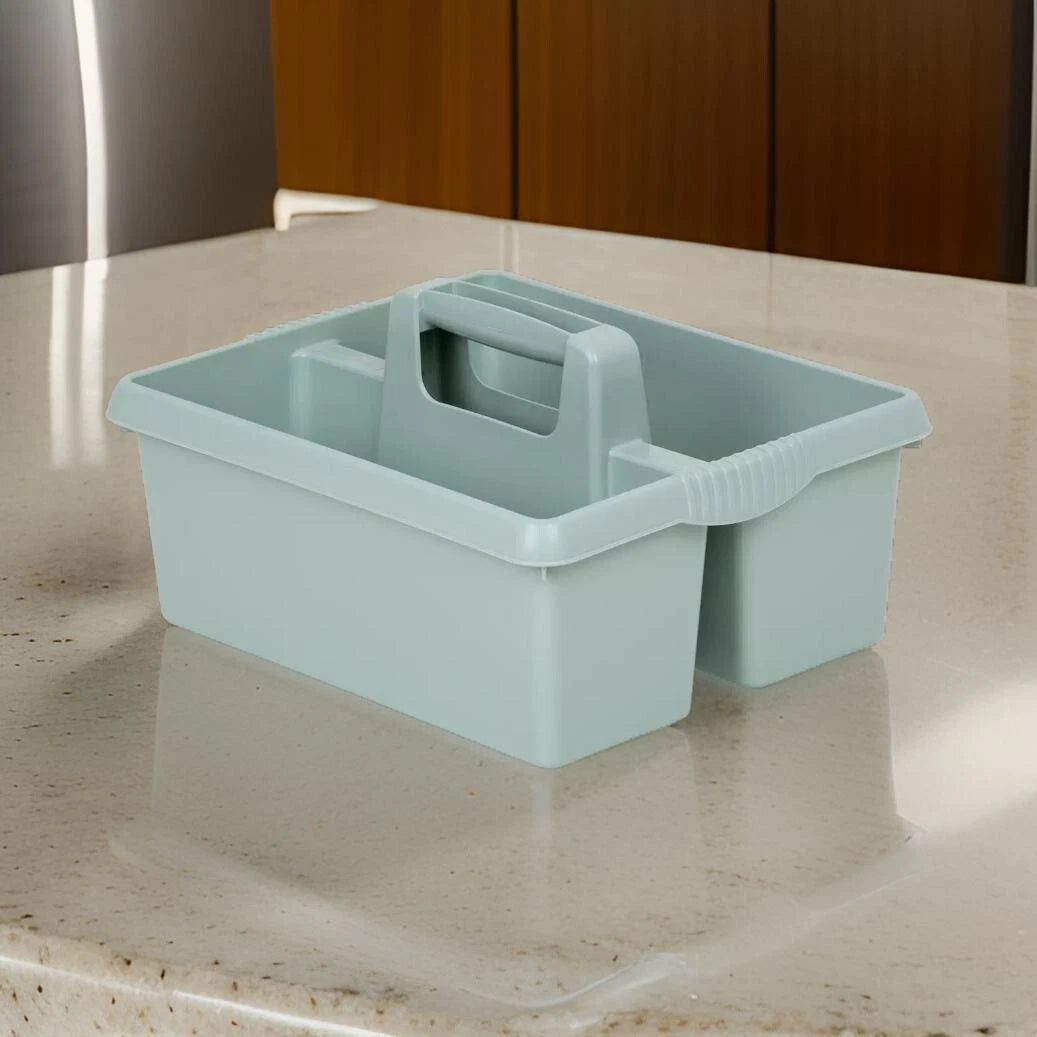 Large Plastic Caddy Kitchen Cleaning Tools Carry Tray Tidy Organiser with Handle