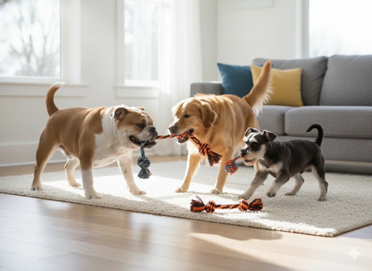 3 Pack Dog Rope Toys – Durable Tug Toys for Medium & Large Dogs, Aggressive Chewers & Puppy Teething
