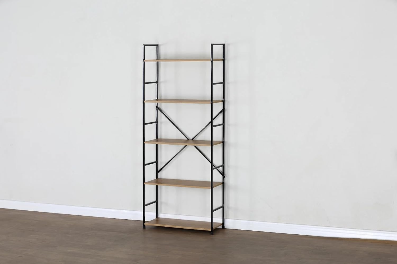 5 Tier Ladder Shelf Bookcase – Wide Display Storage Shelving Unit 58.6 x 23.5 x 144cm