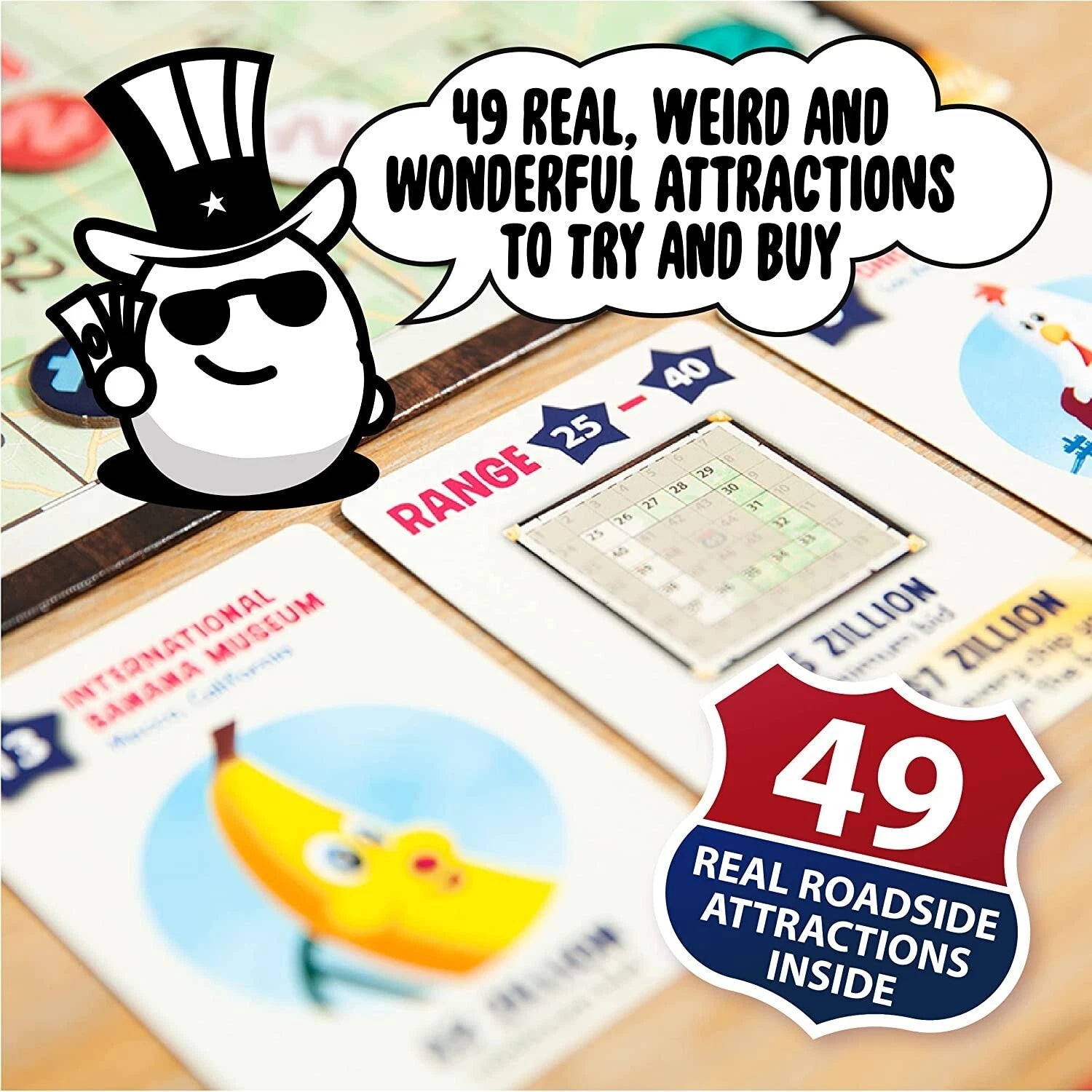 Zillionaires Road Trip USA Family Board Game | Fun Strategy & Party Game for Adults & Family