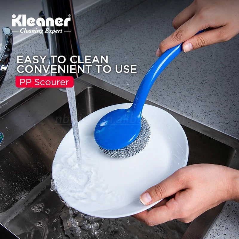 Long Handled Washing Up Scourer Scrub Scrubbing Brush Dish Kitchen Cleaning