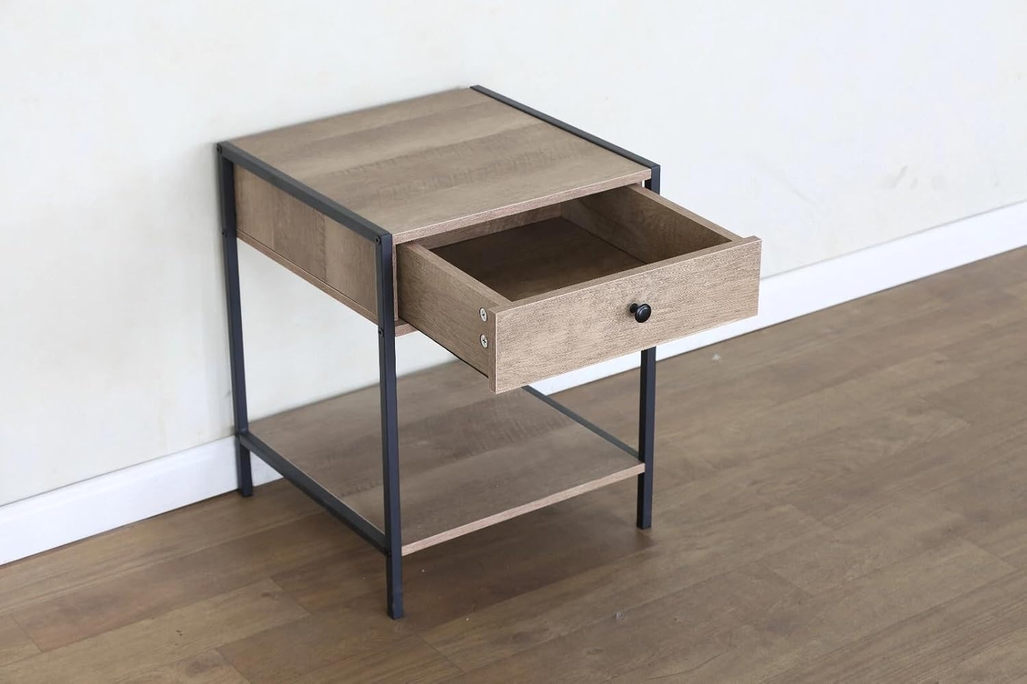 Side Table With Drawer Storage 2 Tier Living Room Bedroom Furniture Sofa End 40x40x50 cm