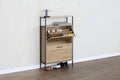 2 Drawer Shoe Cabinet Shoe Rack Storage Organiser Hallway Furniture Unit 63x24x105 cm