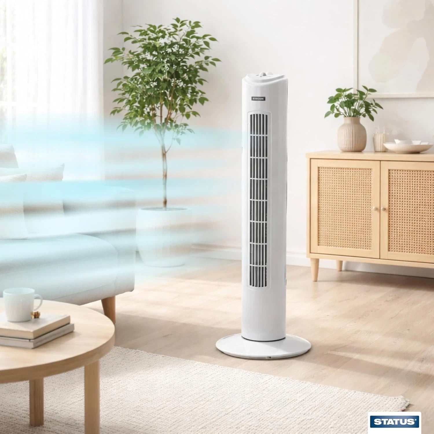 32 Inch Tower Fan Oscillating Slim Electric Standing Floor Cooling Fan 3 Speed