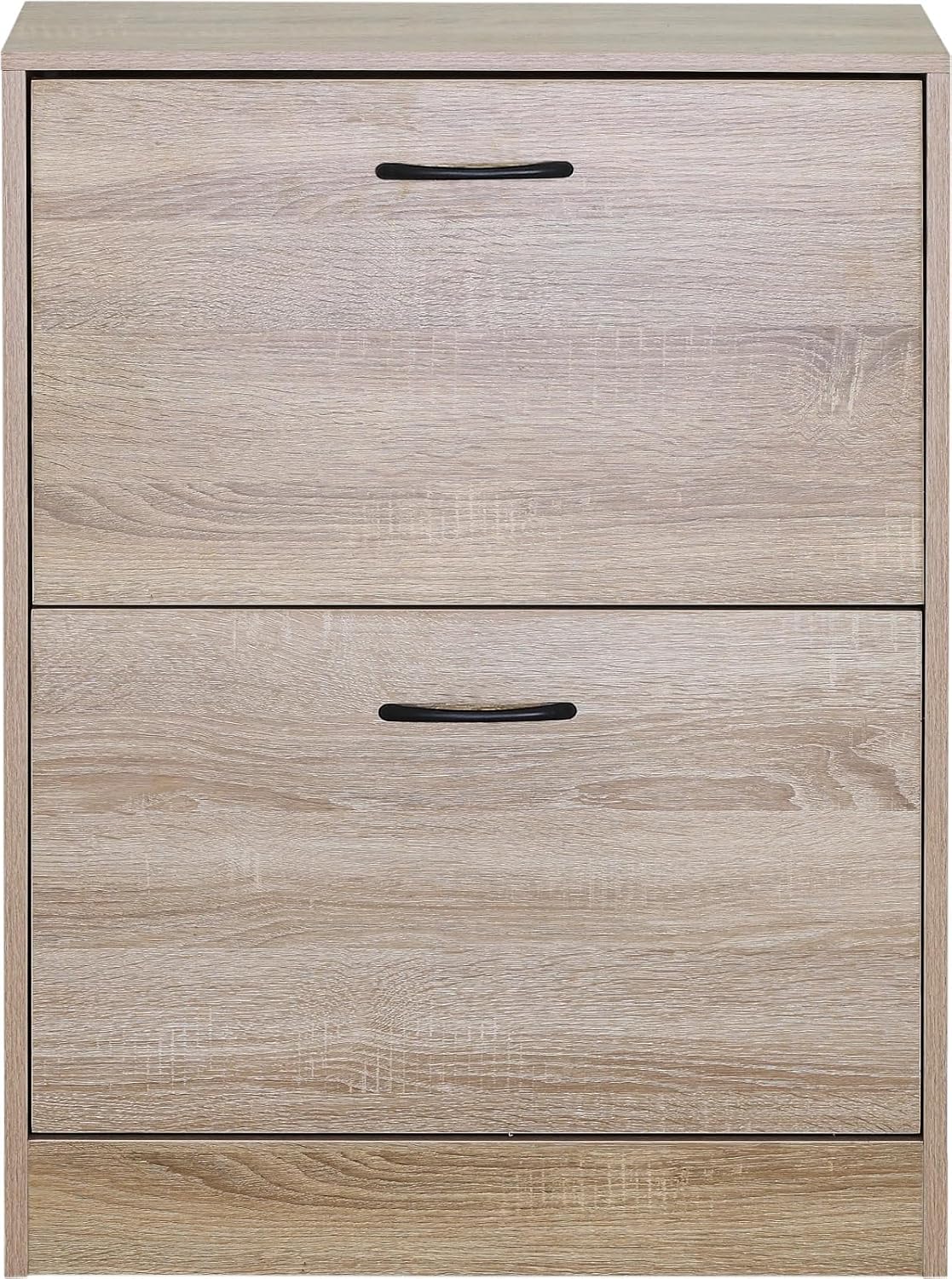 2 Drawer Shoe Cabinet Cupboard Storage Organiser Shoes Footwear Rack Hallway 60x24x81 cm