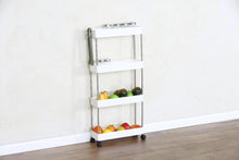 Load image into Gallery viewer, 4 Tier Kitchen Storage Trolley on Wheels Plastic Organiser Living Room Bathroom 40x12.5x85 cm
