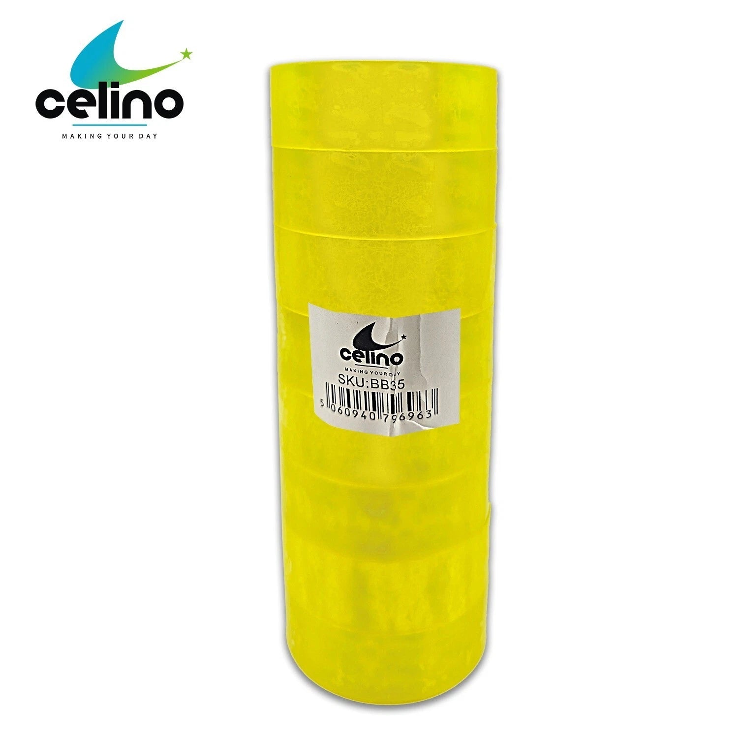 8 x Clear Packing Tape Rolls | Celino Cellotape 18mm x 30m Strong Sellotape for Packaging & Office Use
