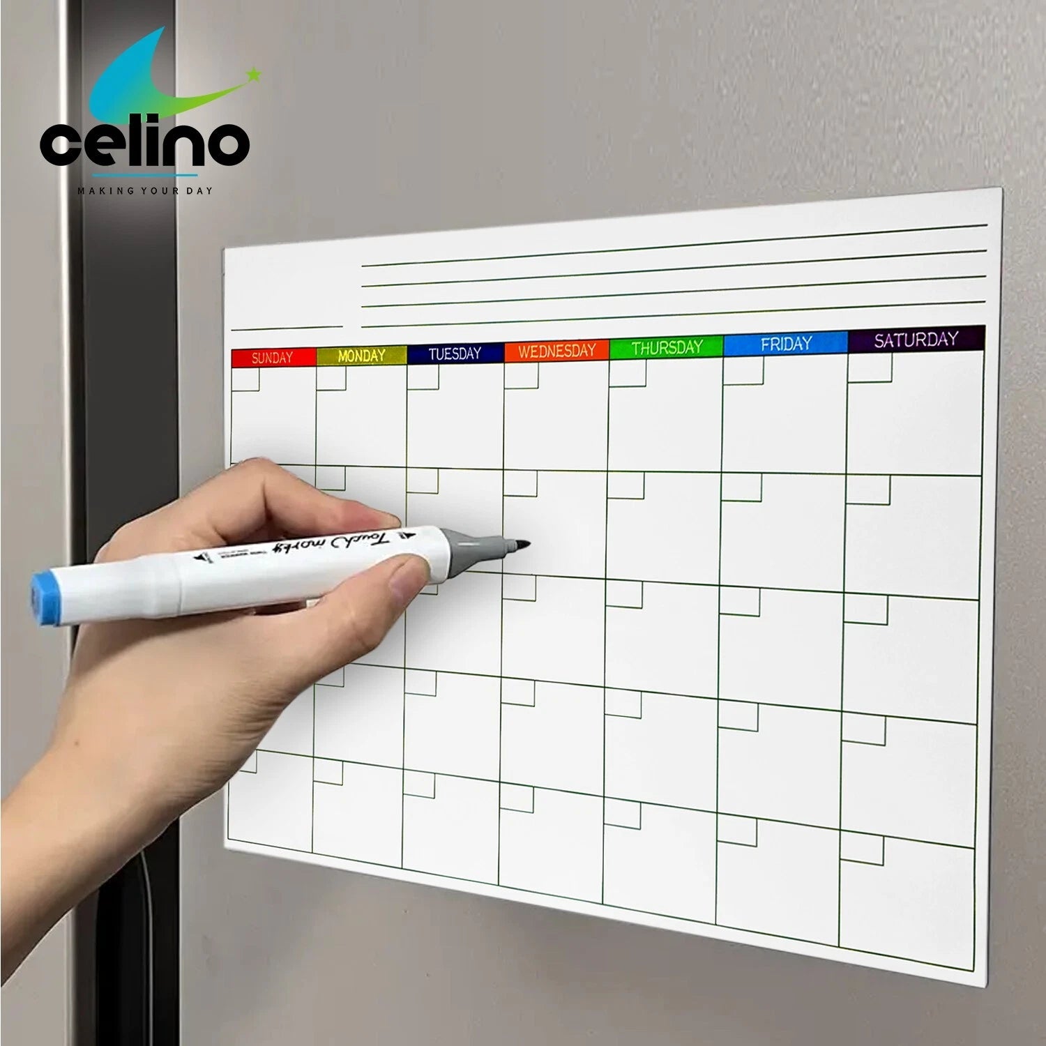 CALENDER Fridge Board Magnetic Notice Memo Weekly Planner Dry Wipe Whiteboard
