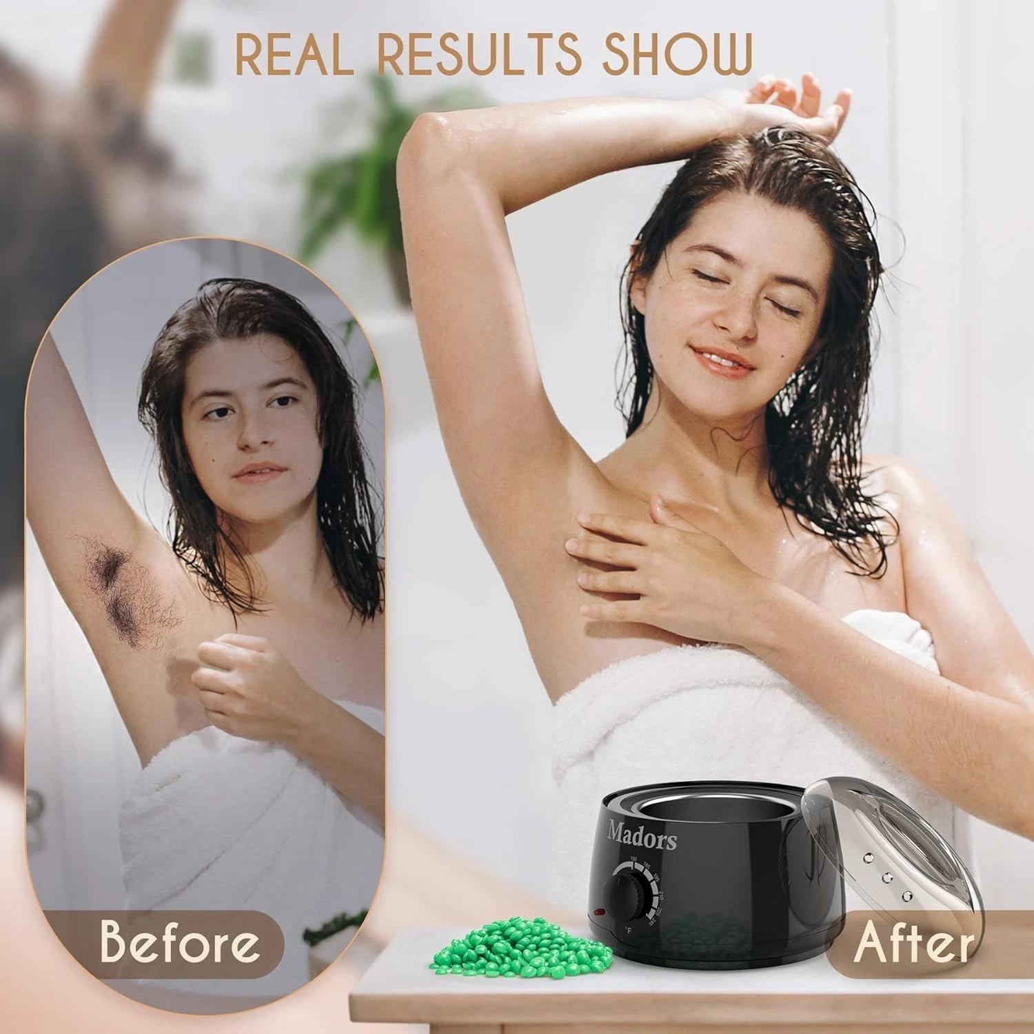 Waxing Kit with Wax Heater & Warmer Pot – Hair Removal Kit with Hard Wax Beans