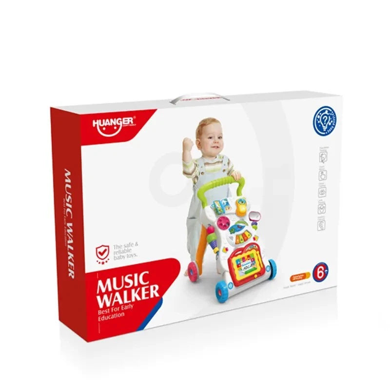 Push Along Baby Walker with Wheels | Multifunctional Activity Toy for Boys & Girls Early Learning