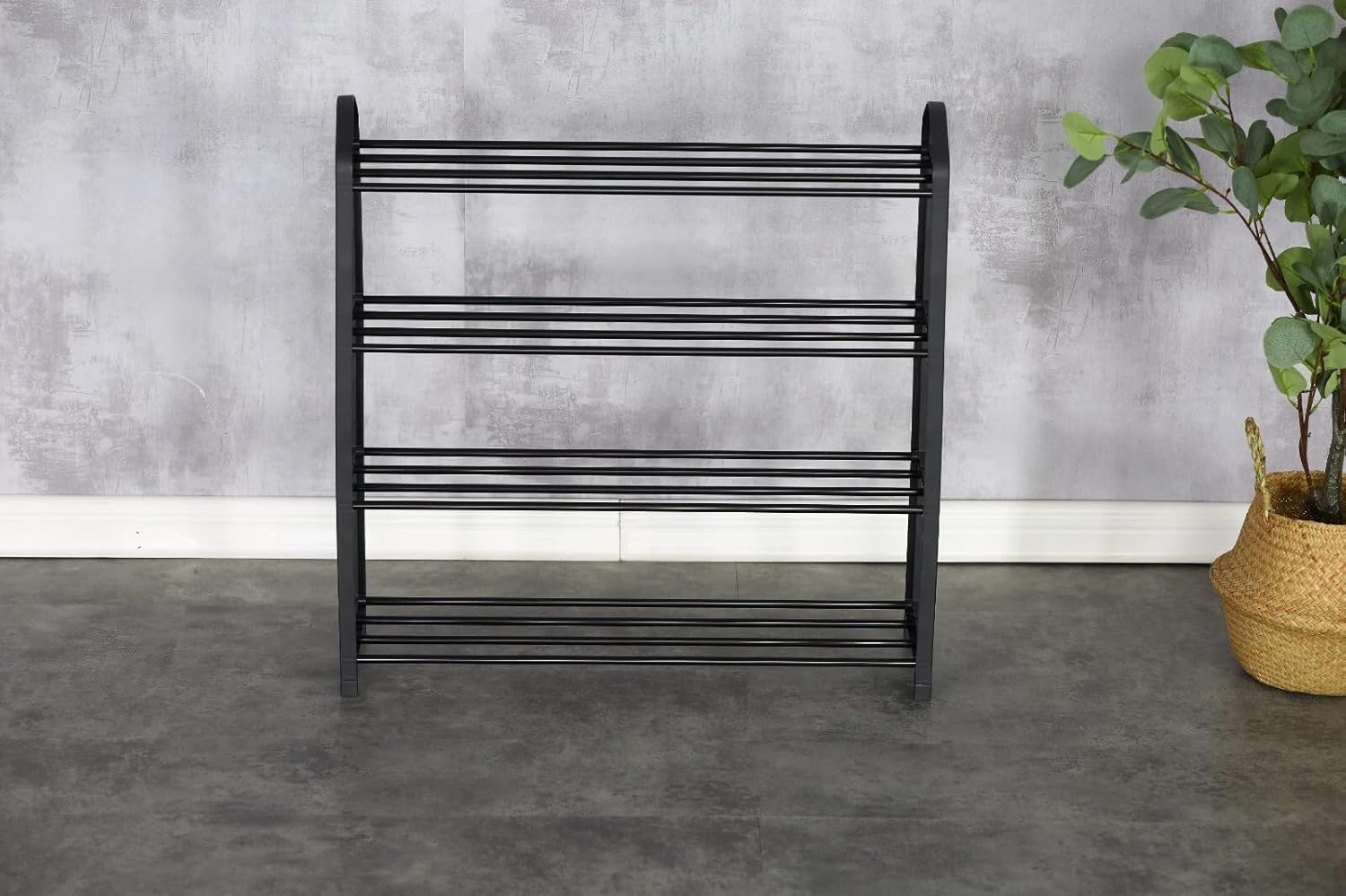 4 Tier Shoe Rack Shoe Storage Organiser Storage Rack Hallway 12-14 Pairs 62x20x62 cm
