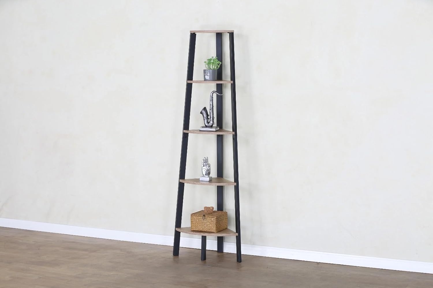 Bookshelf 5 Tier Storage Rack Plant Steel Frame Living Room Office Study Hallway 54x38x160 cm
