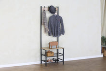 Load image into Gallery viewer, Coat Rack with Shoe Storage with Bench Clothes Hat Hanging Hallway Bedroom 60x40x175 cm
