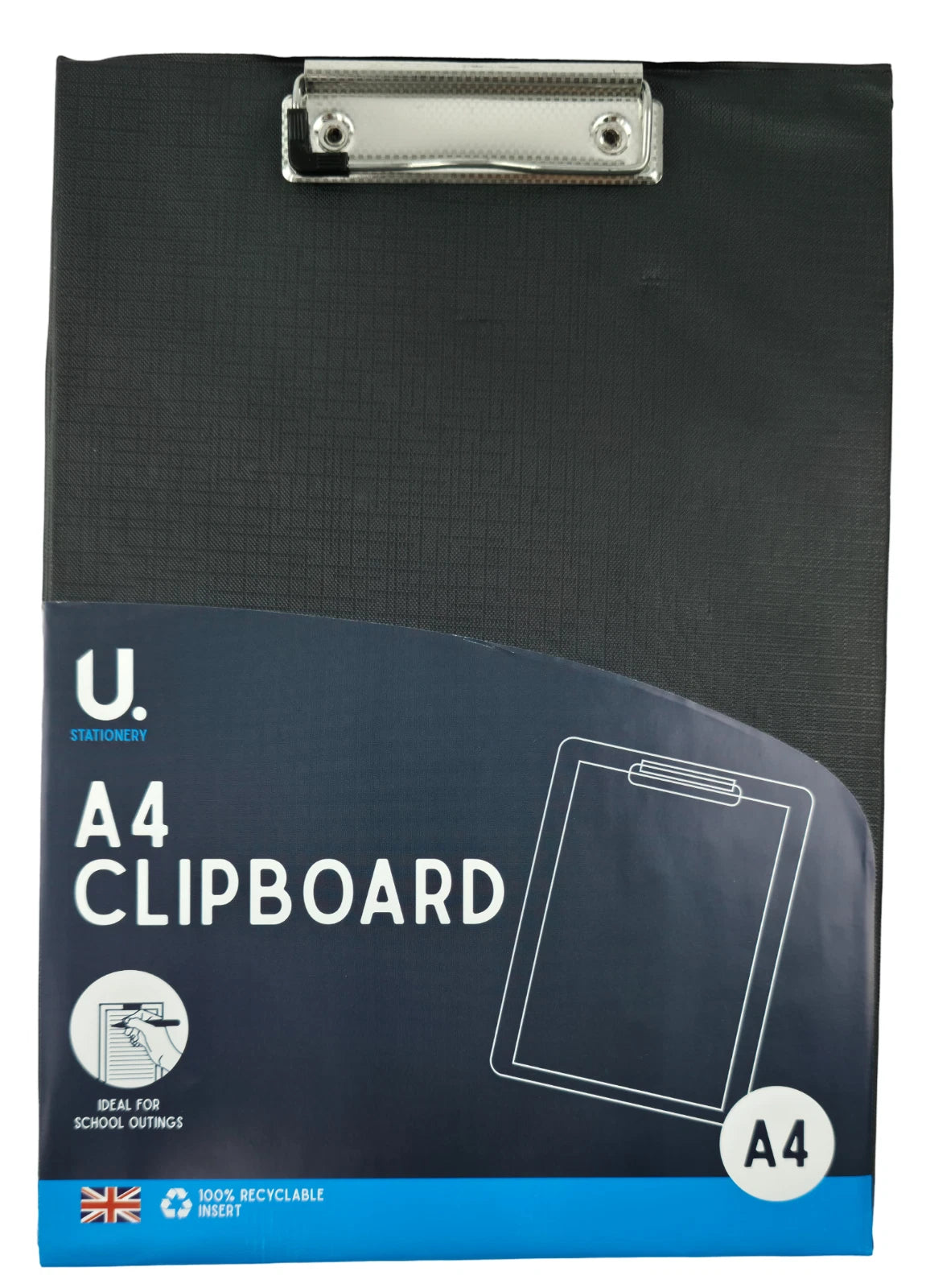 A4 Clipboard School Office Writing Pad Document File Storage Foolscap - BLACK