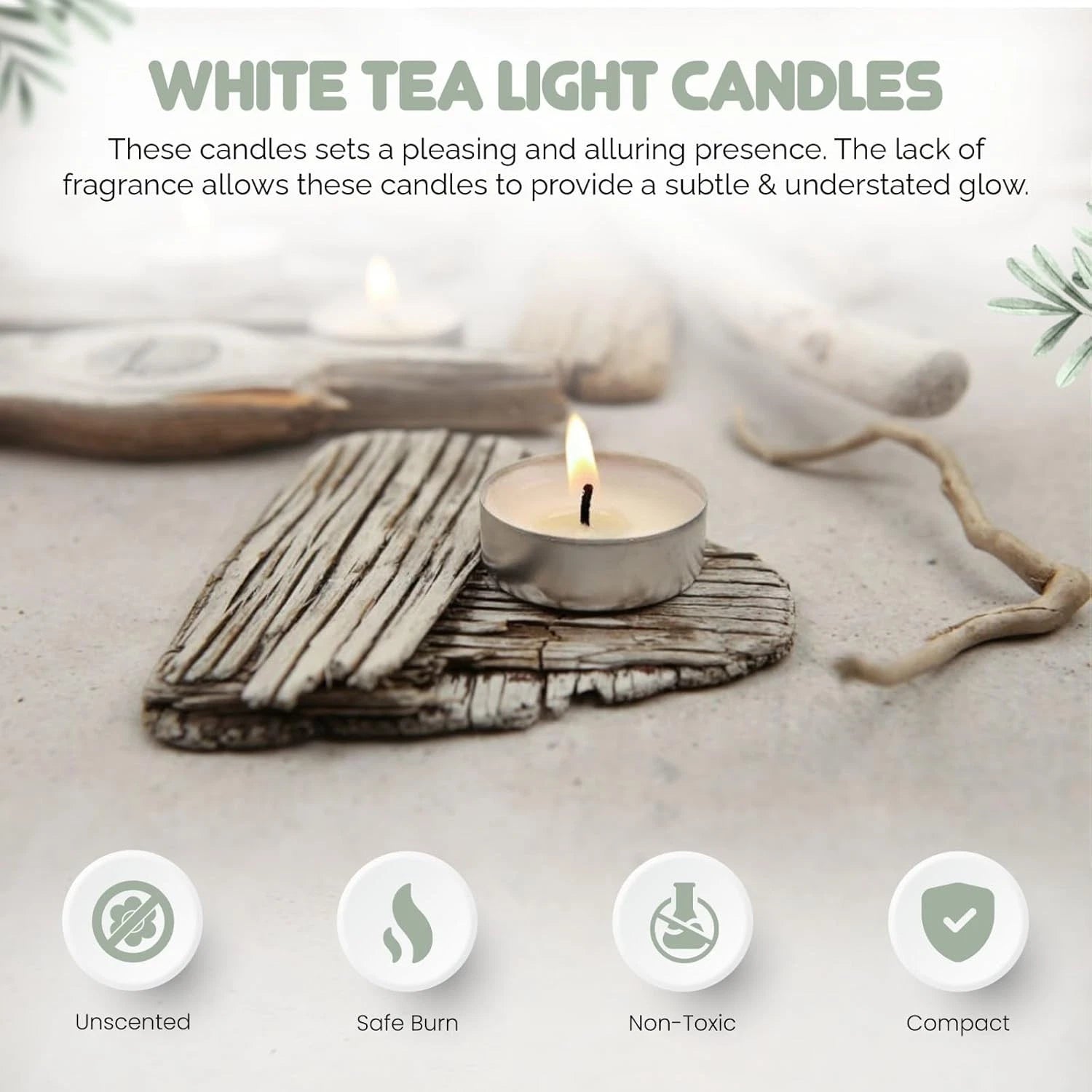 96 Tea Light Candles Unscented | 3 Hour Long Burn Night Lights for Home, Wedding & Christmas Decoration