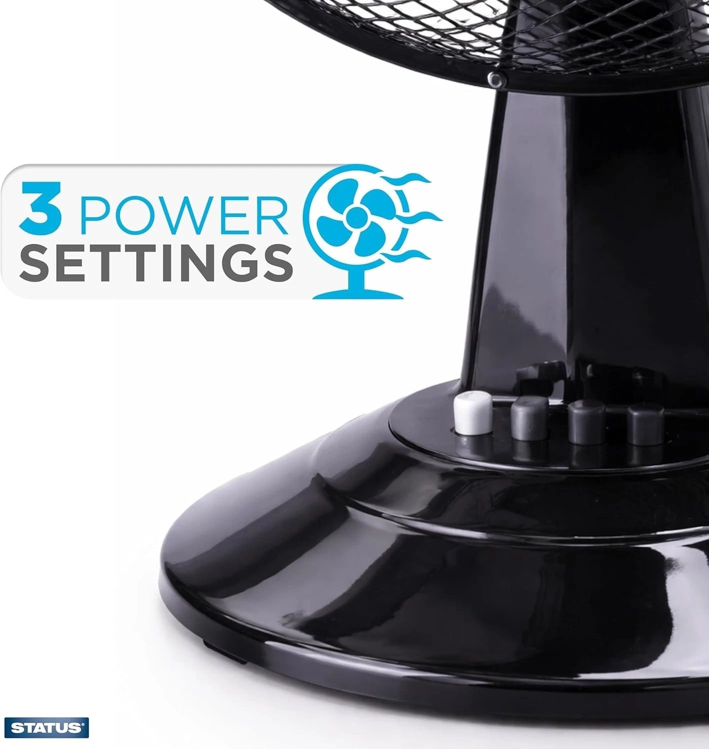12 Inch Desk Fan Oscillating Table Fan 3 Speed Summer Cooling Home Office Black